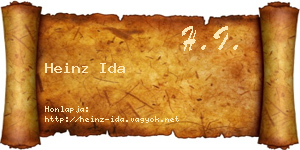 Heinz Ida névjegykártya